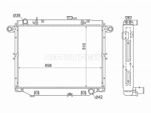 Радиатор LEXUS, LEXUS LX, LEXUS LX470, LEXUS LX470 98-07, TOYOTA, TOYOTA LAND CRUISER, TOYOTA LAND CRUISER 100, TOYOTA LAND CRUISER 100 98-07, TOYOTA LAND CRUISER 105