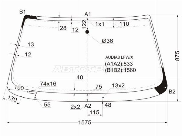Стекло лобовое AUDI A8, AUDI A8 94-02