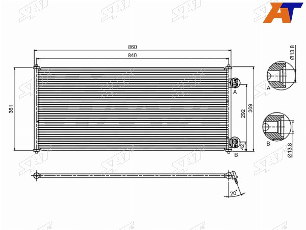 Радиатор кондиционера FORD TRANSIT, FORD TRANSIT 00-06