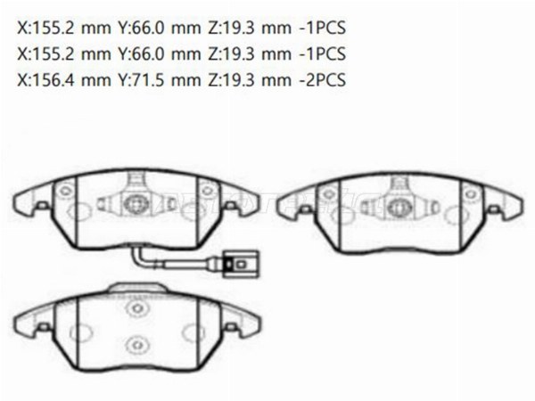 Колодки тормозные (Спереди) Audi A3 03-13 / Peugeot 308 13-17