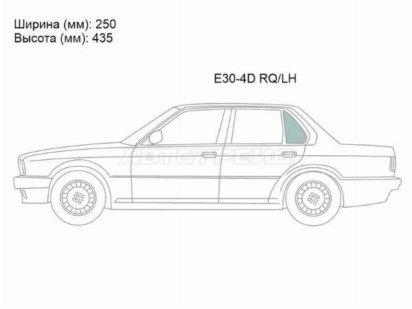 Стекло форточки (Сзади/ Слева/ Цвет зеленый) BMW 3-Series 81-94 на БМВ Е30
