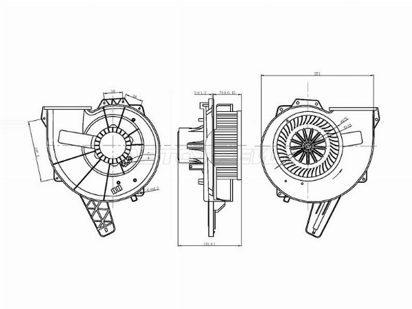 Мотор отопителя салона AUDI A1/S1 10-, AUDI A2 00-07, SEAT CORDOBA 03-09, SEAT IBIZA 01-08, SEAT IBIZA 08-, SEAT TOLEDO 12, SKODA FABIA / ROOMSTER 07-, SKODA FABIA 01-07, SKODA FABIA 14-, SKODA PRAKTIK 06-, SKODA RAPID 12-, SKODA RAPID 20-, VOLKSWAGEN FO