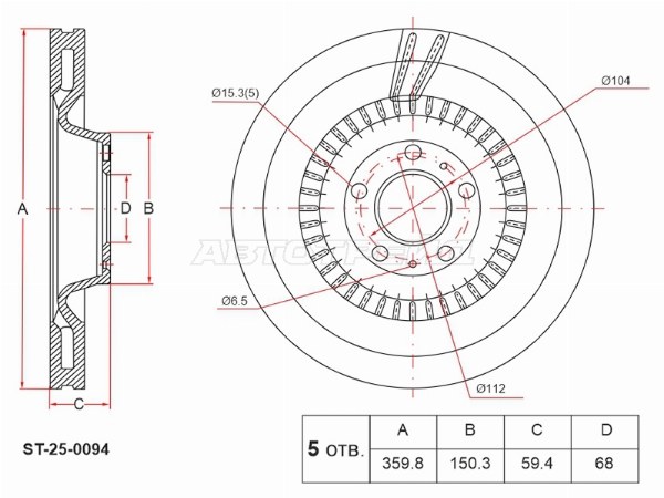 Диск тормозной (Спереди) Audi A6 04-08 / A8 02-10 / Volkswagen Phaeton 02-16 Диск тормозной (Спереди) Audi A6 04-08 / A8 02-10 / Volkswagen Phaeton 02-16