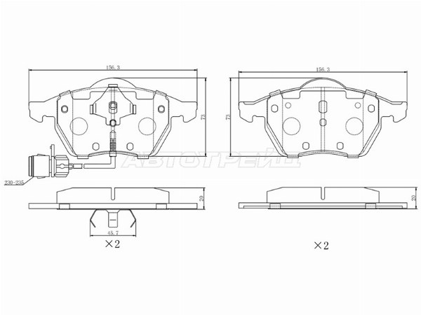 Колодки тормозные (Спереди) Audi A6 94-97 / 100 91-95 / S6 94-97