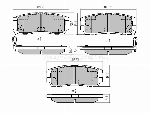 Колодки тормозные (Сзади) Great Wall Hover H3 10-16 / Hover H5 11-16 / Isuzu Bighorn 91-02