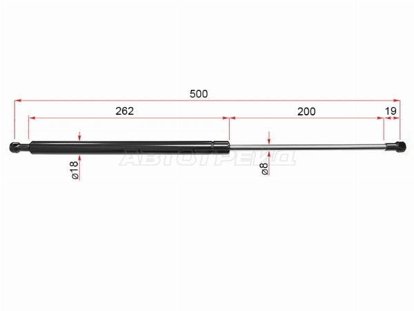 Амортизатор крышки багажника AUDI A4 00-06/S4 02-04, AUDI A4/S4 01-07