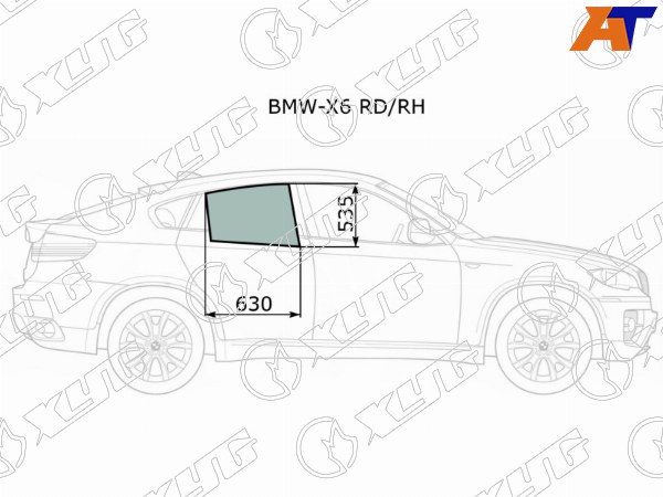 Стекло боковое опускное BMW X6, BMW X6 E71 08-14