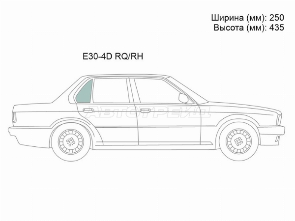 Стекло форточки (Сзади/ Справа/ Цвет зеленый) BMW 3-Series 81-94