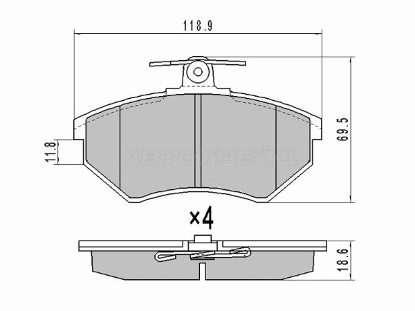 Колодки тормозные (Спереди) Audi A4 00-06 / Volkswagen Golf 87-99 Колодки тормозные (Спереди) Audi A4 00-06 / Volkswagen Golf 87-99
