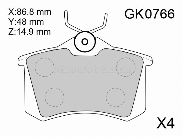 Колодки тормозные (Сзади) Audi A3 96-13 / A4 94-09