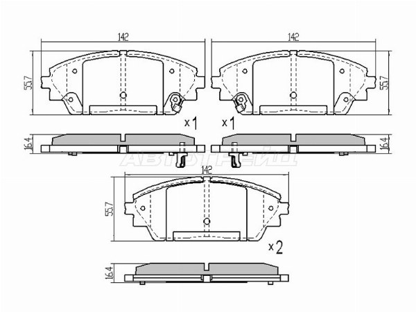 Колодки тормозные (Спереди) Mazda 3 13-19 / CX-3 14-