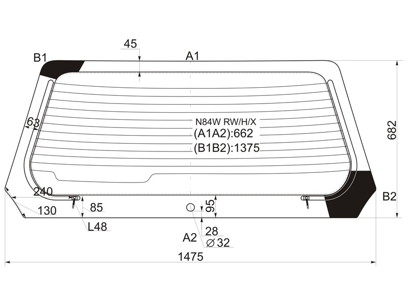 Ширина крышки. N84w RW/H/X. XYG n84wrwhx. Стекло багажника Mitsubishi Chariot n84w. Митсубиси вагон размер заднего стекла.