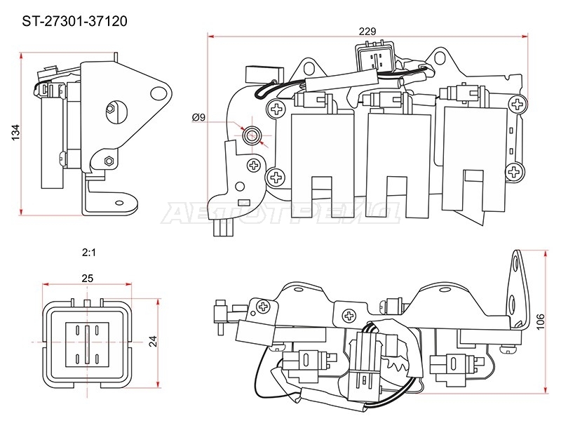 Катушка зажигания Hyundai Santa Fe 00-12 / Sonata 98-01 G6BA (Модуль)