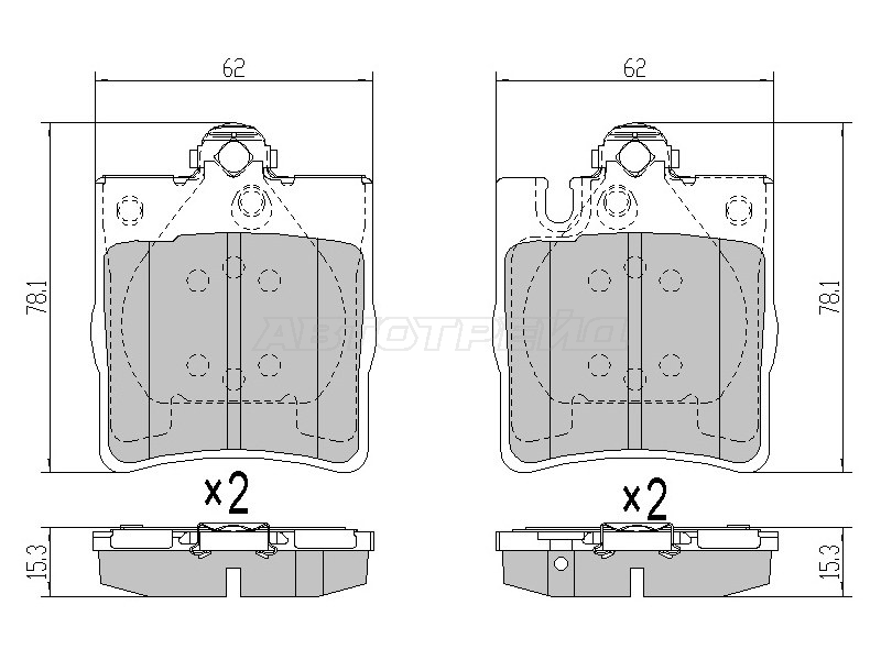 Колодки тормозные (Сзади) Mercedes-Benz C-Class 00-08 / E-Class 95-03