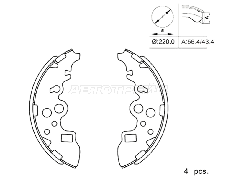 Колодки тормозные (Сзади) Mazda Bongo 99- / Nissan Vanette 99-17