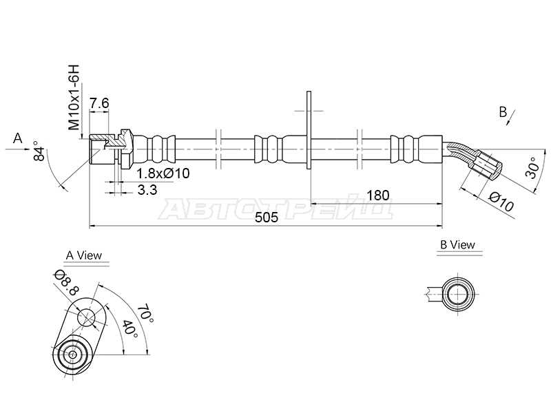 Шланг тормозной (Спереди/ Справа) Subaru Levorg 14-20 / Impreza WRX 14-21