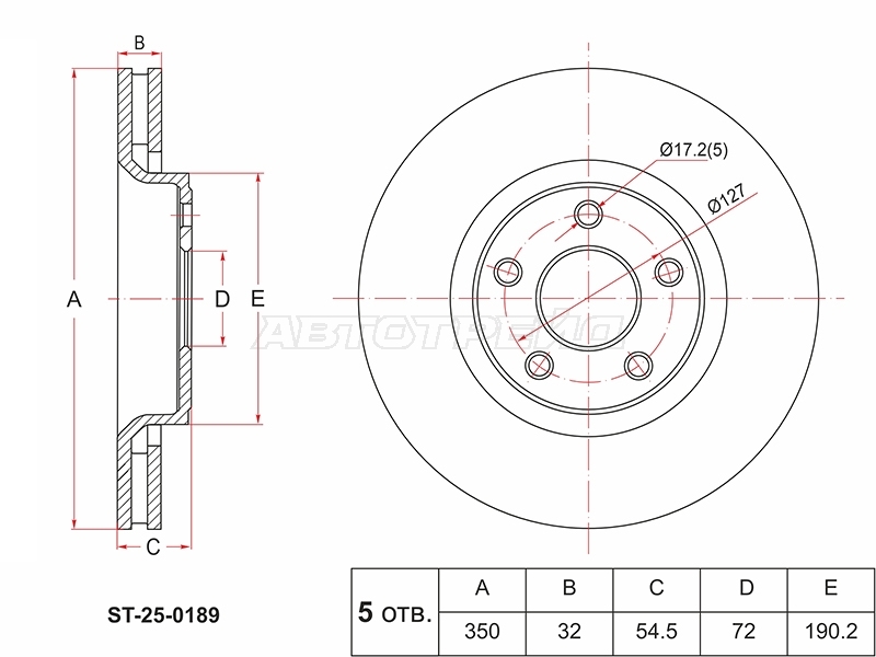 Диск тормозной (Спереди) Jeep Grand Cherokee 10-22
