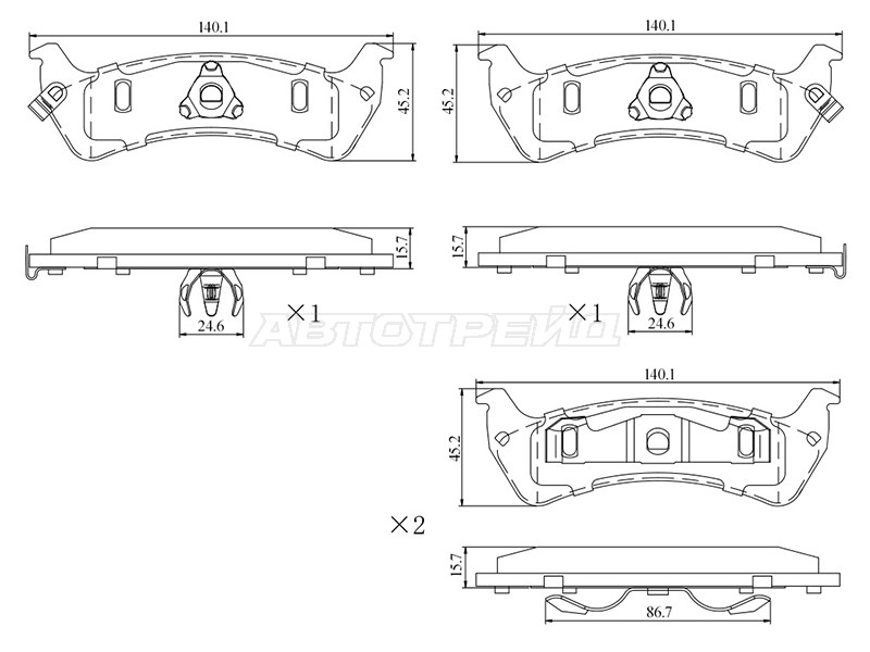 Колодки тормозные (Сзади) Jeep Grand Cherokee 92-98
