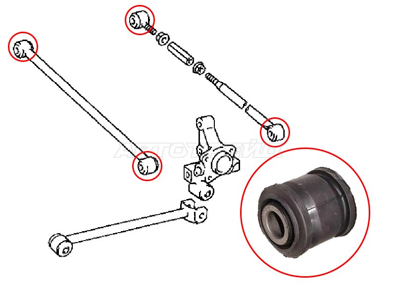 Сайлентблок заднего поперечного рычага TOYOTA CAMR SAT ST4872512200