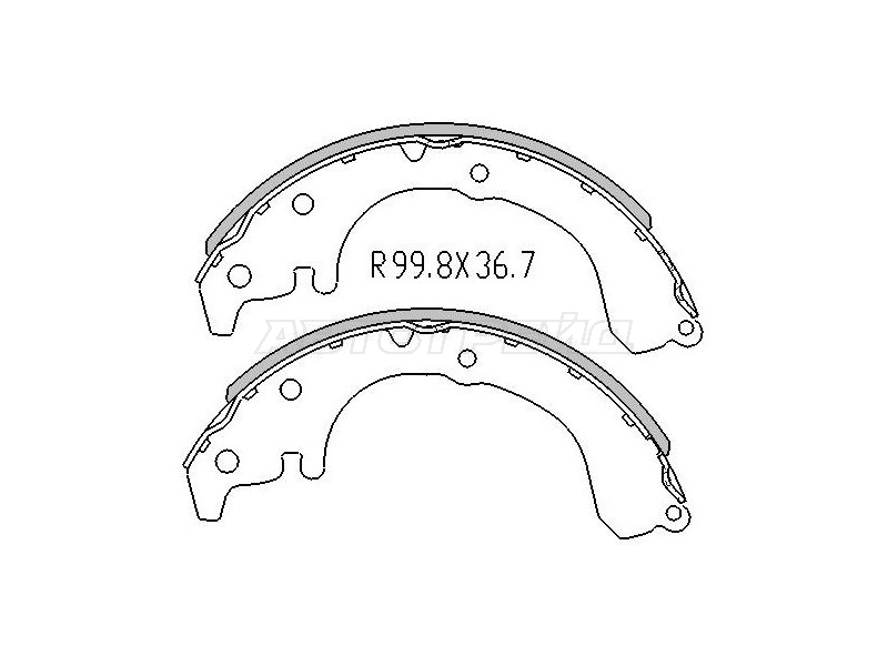 Колодки тормозные барабанные Toyota Caldina (T190) 92-02 / Corolla 83-02