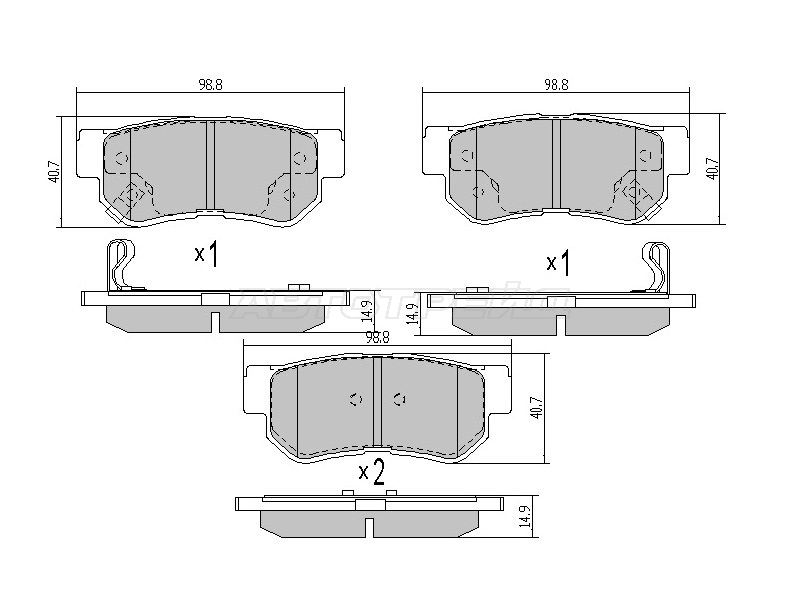 Колодки тормозные (Сзади) Hyundai Elantra 00-12 / Santa Fe 00-12