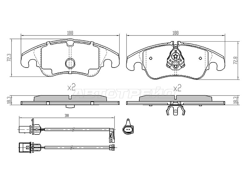 Колодки тормозные (Спереди) Audi A4 08-15 / A5 07-16