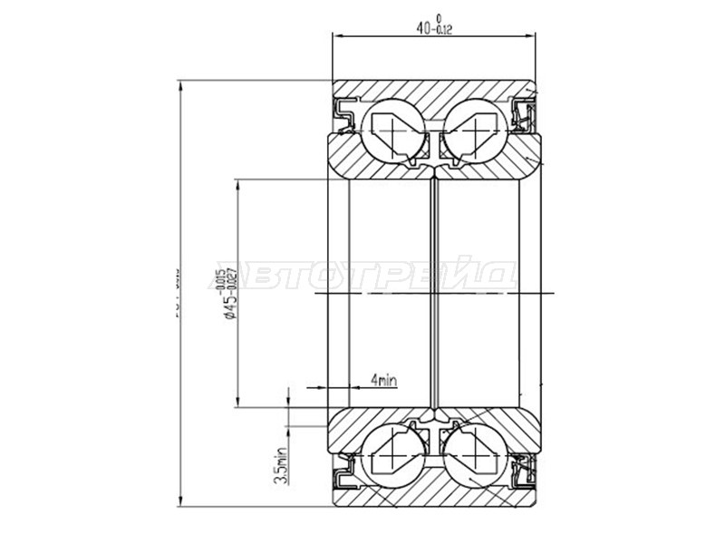 Подшипник FR ступицы HONDA ACCORD CFSTREAM RN1-5 NSK 45BWD07