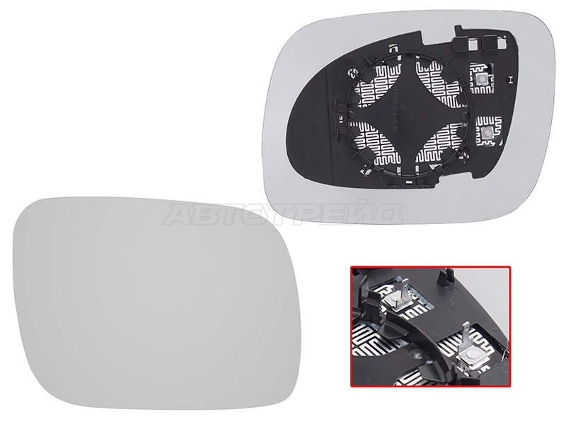 Полотно зеркала Volkswagen Touareg 02-07 (Справа/ Обогрев)