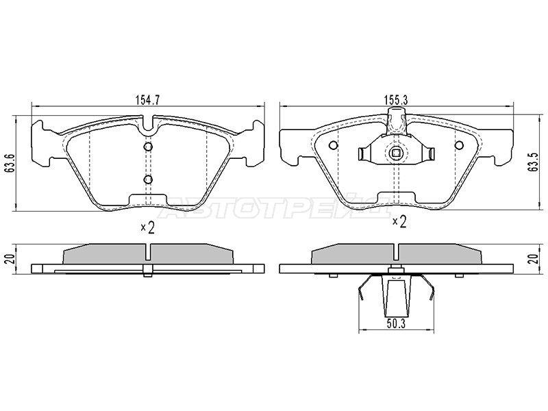 Колодки тормозные (Спереди) BMW 1-Series 04-13 / 3-Series 05-14