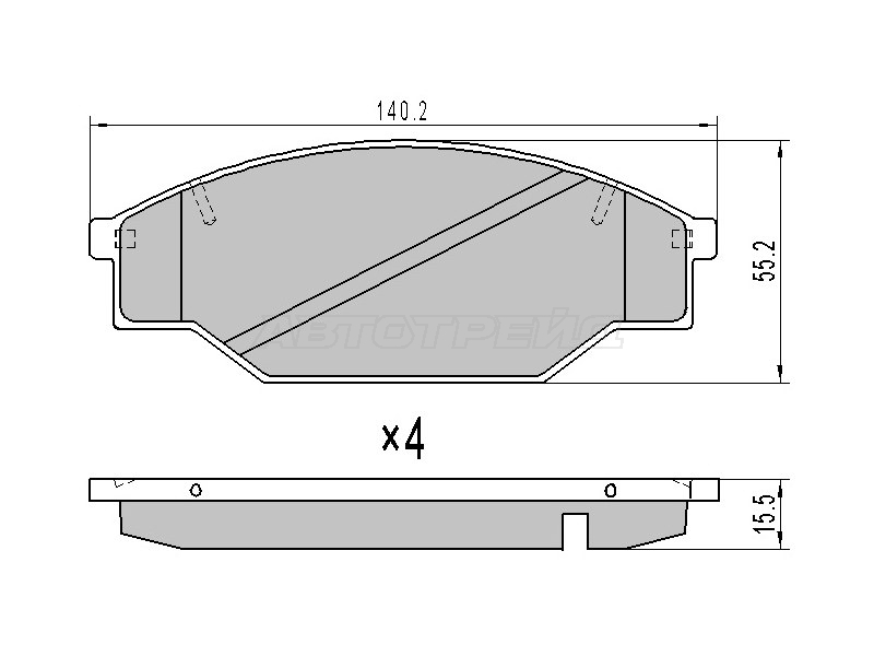 Колодки тормозные (Спереди) Toyota Hiace 82-98 / Hilux Pick Up 88-94