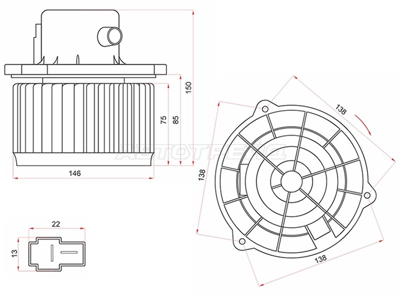 Мотор отопителя салона (Левый руль) Hyundai Elantra 00-09