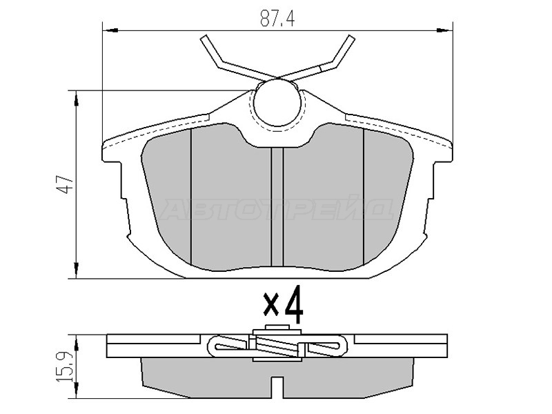 Колодки тормозные (Сзади) Mitsubishi Carisma 95-04 / Colt 02-12