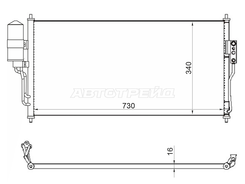Радиатор кондиционера Nissan Almera Classic 06-12