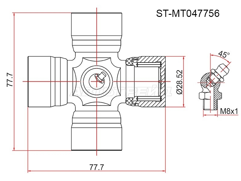 Крестовина карданного вала Mitsubishi Fuso Canter FE4 84-93 / Fuso Canter FE5 93-02