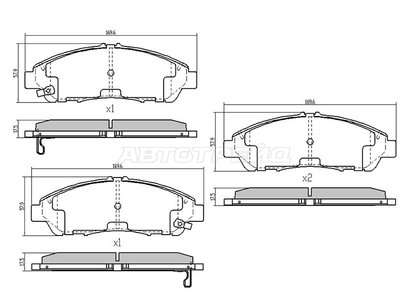 Колодки тормозные (Спереди) Acura MDX 06-16 / ZDX 09-13