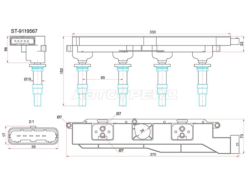 Катушка зажигания Opel Astra 98-13 / Corsa 00-03 X18XE1;Z18XE;Z18XEL (Модуль)