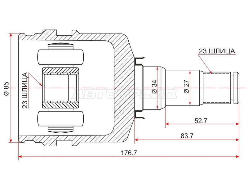 Шрус (Спереди/ Внутр) Toyota Caldina (T190,T210) 92-02 / Corolla 87-16