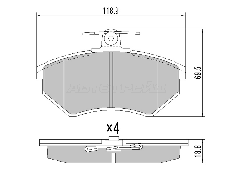 Колодки тормозные (Спереди) Audi A4 00-06 / Volkswagen Golf 87-99