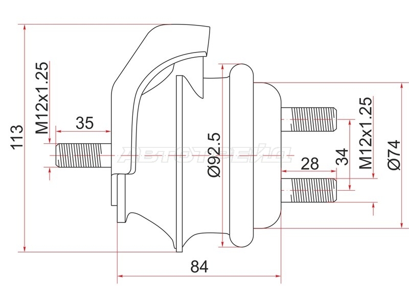 Опора двигателя Toyota Crown 99-07 / Mark II 00-04 (Перед)