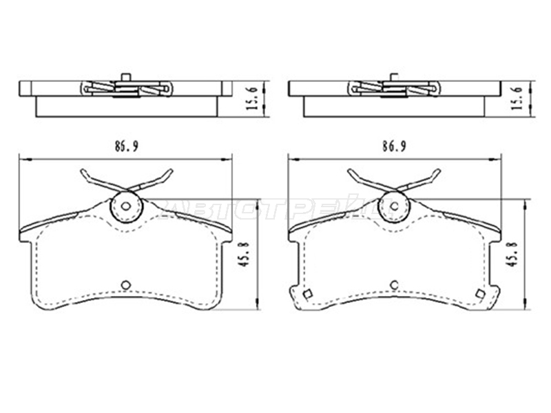 Колодки тормозные (Сзади) Toyota Avensis (T220) 97-03 / Caldina 92-02
