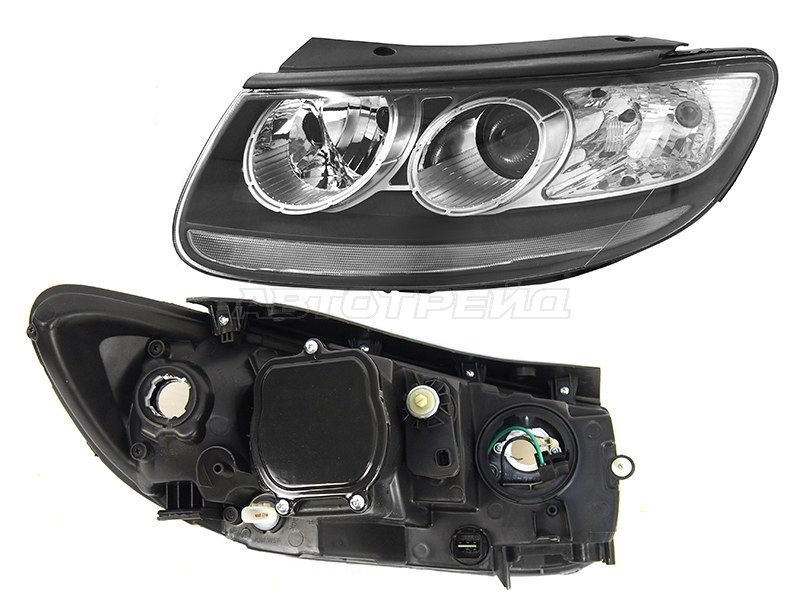 Фара Hyundai Santa Fe 05-12 (Слева/ Галоген/ С электрокорректором)