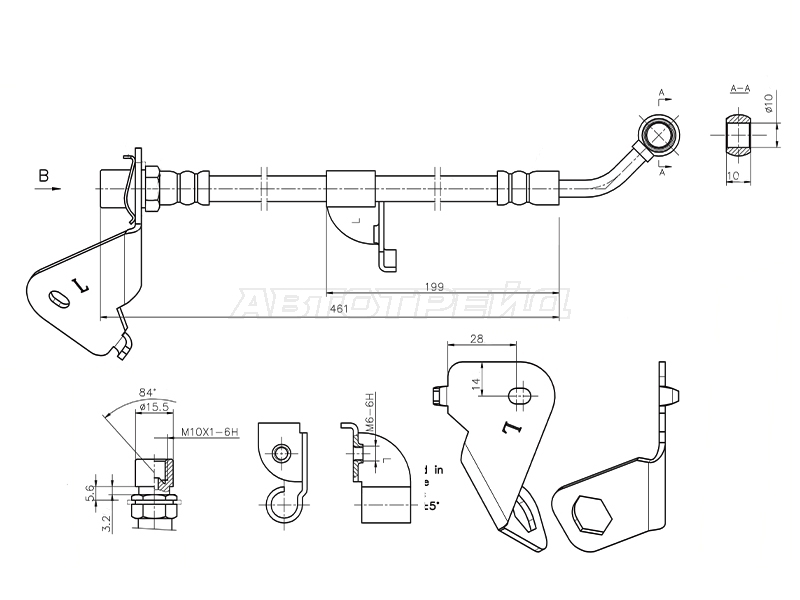 Шланг тормозной (Сзади/ Слева) Chevrolet Captiva 06-11 / Opel Antara 06-15, артикул ST-96625919