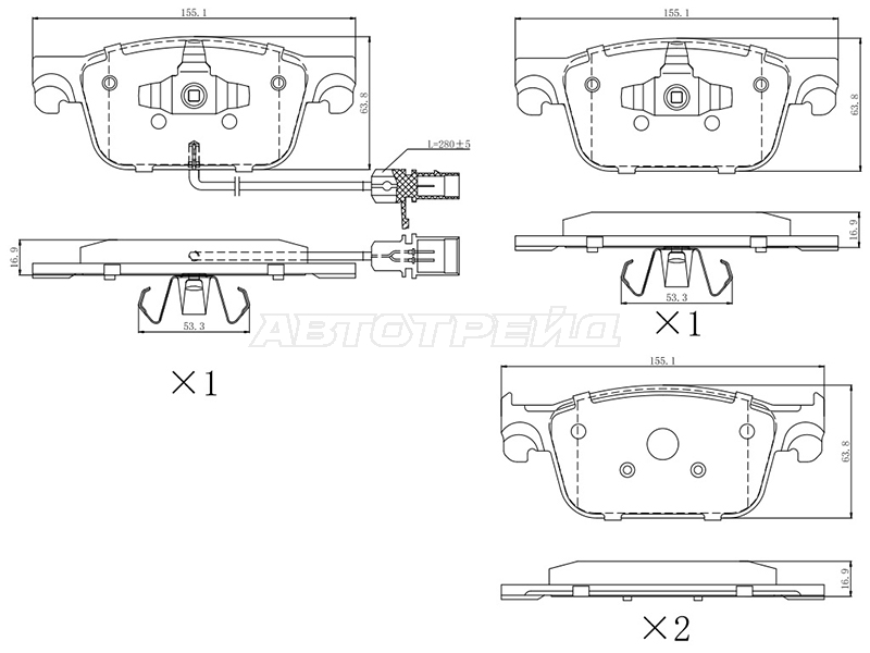 Колодки тормозные (Спереди) Audi A4 15- / A5 16-
