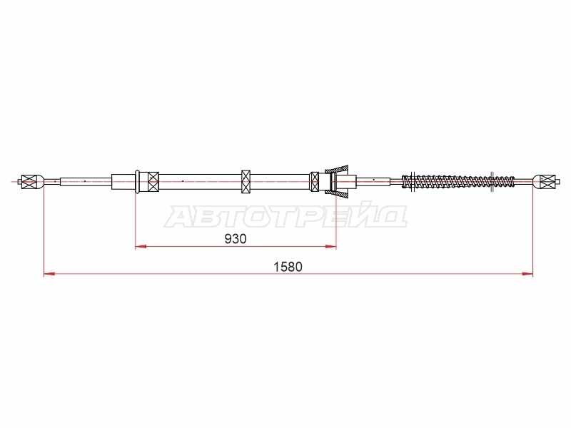 Трос ручного тормоза Volkswagen Polo 01-09 / SEAT Cordoba 03-06