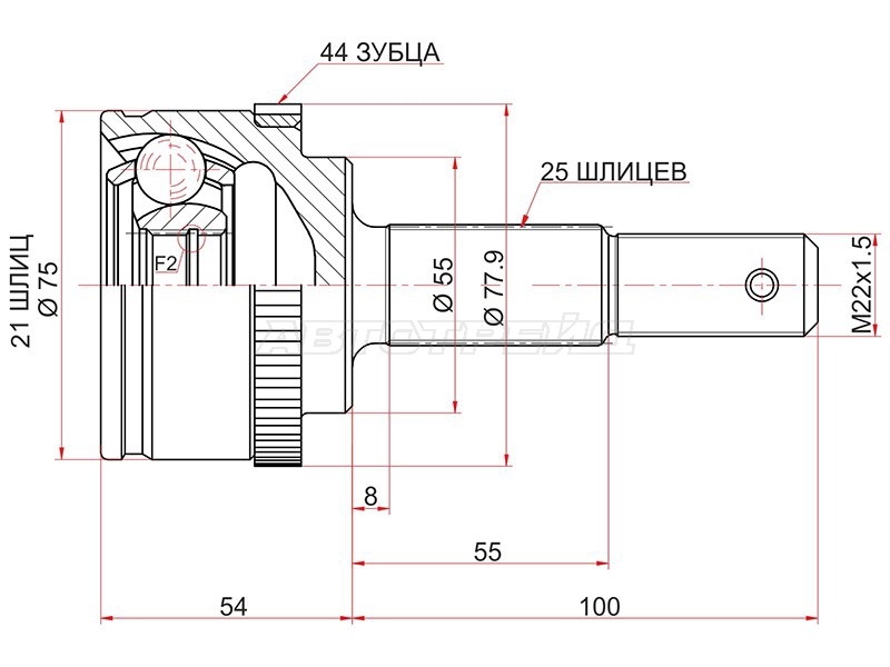 Шрус (Спереди/ Наруж) Nissan Almera 00-06 / Sunny 98-04
