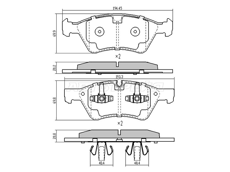 Колодки тормозные (Спереди) Mercedes-Benz E-Class 02-09 / M-Class 05-11