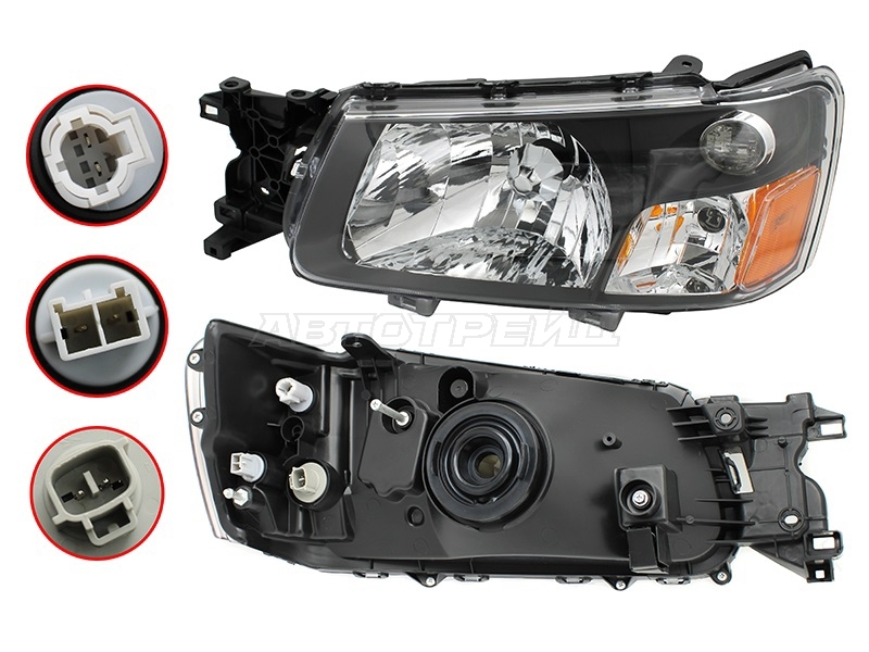 Фара Subaru Forester 02-05 (Слева/ Ручная регулировка)