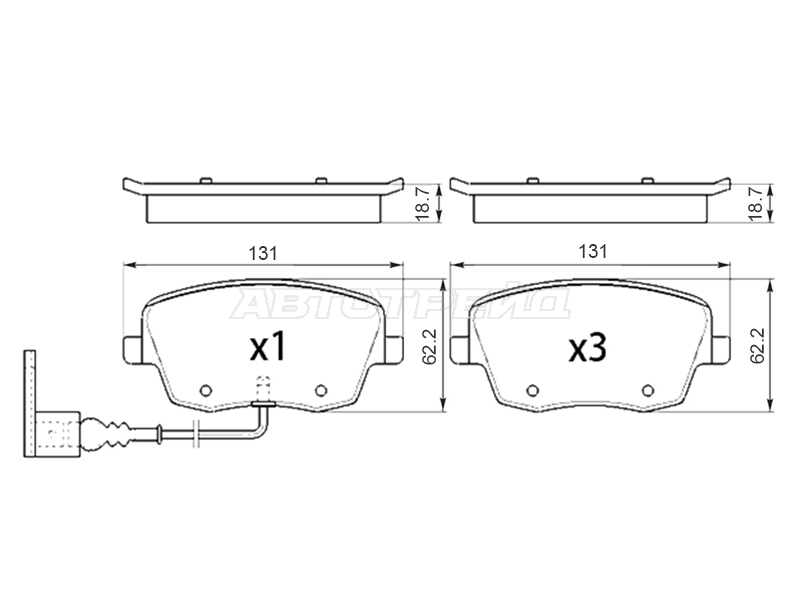 Колодки тормозные (Спереди) Volkswagen Polo 01-09 / SEAT Ibiza 02-06