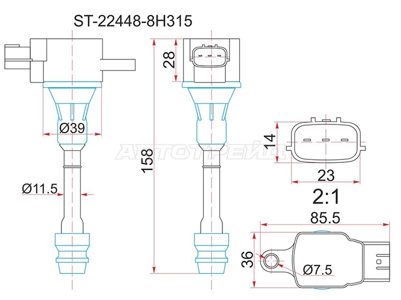 Катушка зажигания Nissan AD 99-16 / Almera 12-19 QR20DE;QR25DE