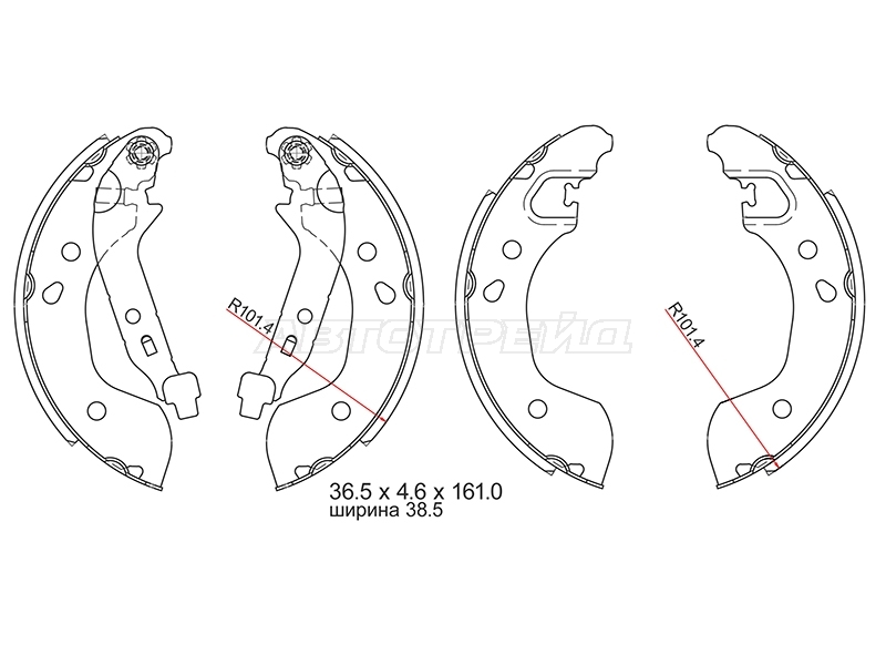 Колодки тормозные барабанные Nissan Almera 12-19 / Note 05-20